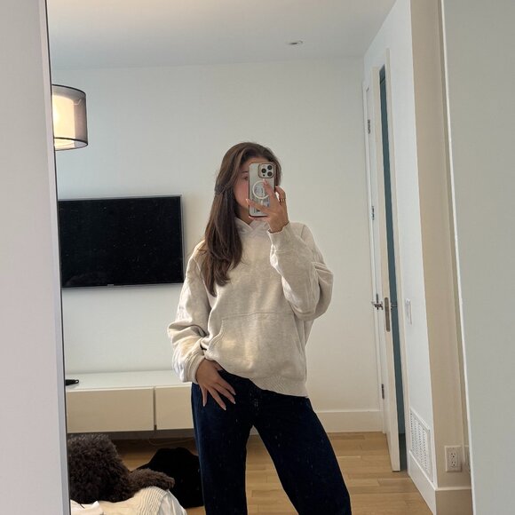 Aritzia Tna Cozy Fleece Perfect Hoodie – Heather Light Grey / Size 2XL - Picture 1 of 7